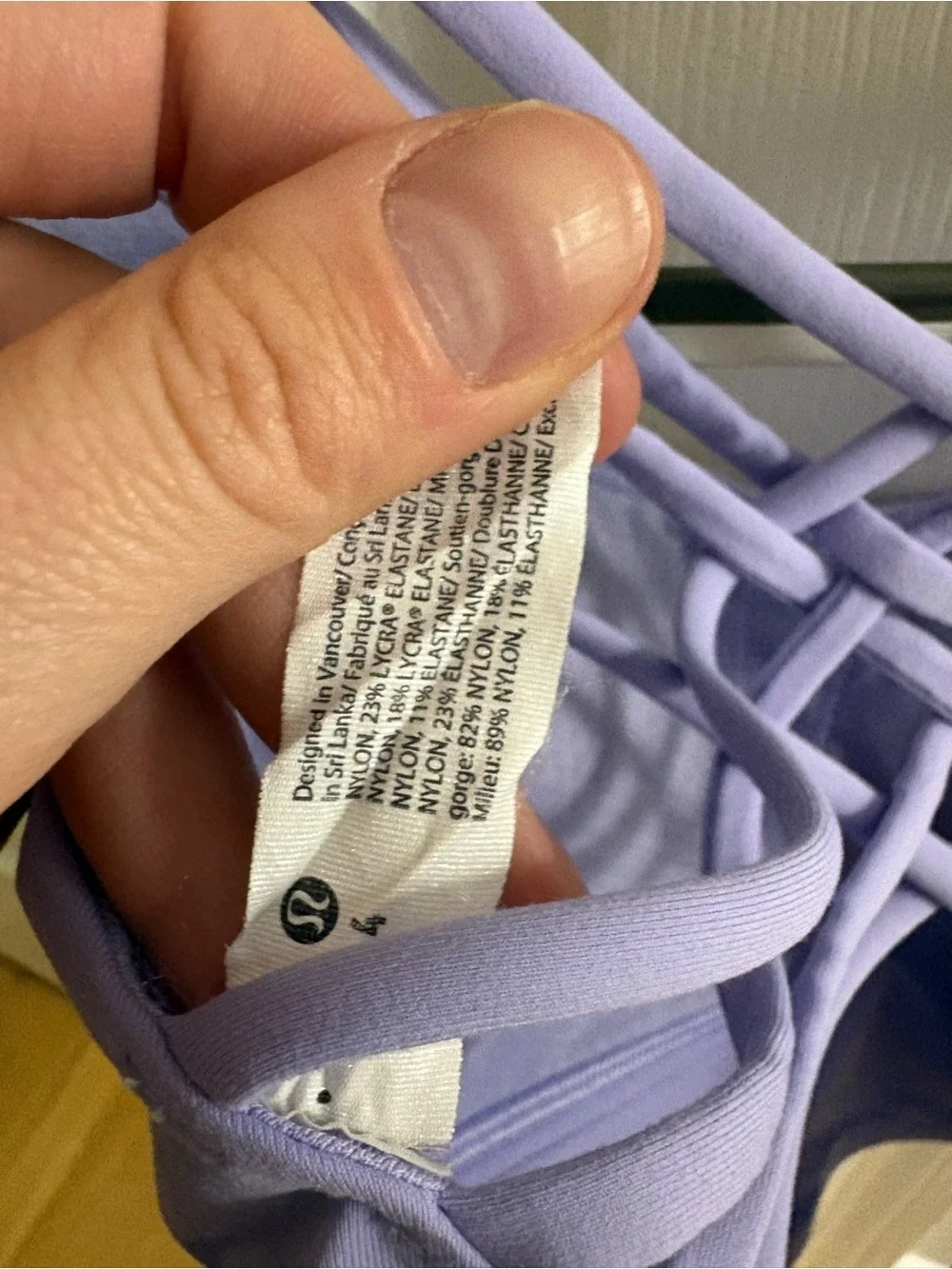 Lululemon Lilac Strappy Sports Bra